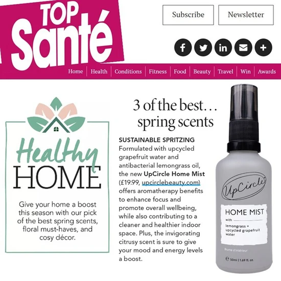 UpCircle Beauty Home Mist With Lemongrass + Upcycled Grapefruit Water 50ml