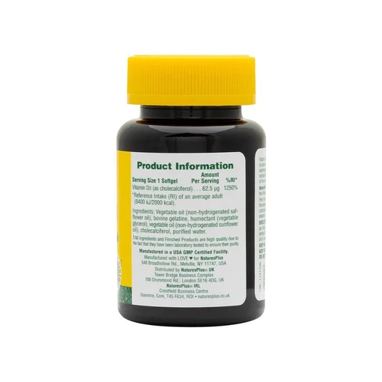 Nature's Plus Vitamin D3 2500iu 90 Softgels