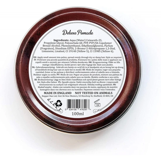 Dapper Dan Deluxe Pomade Medium Hold Medium Shine 100ml
