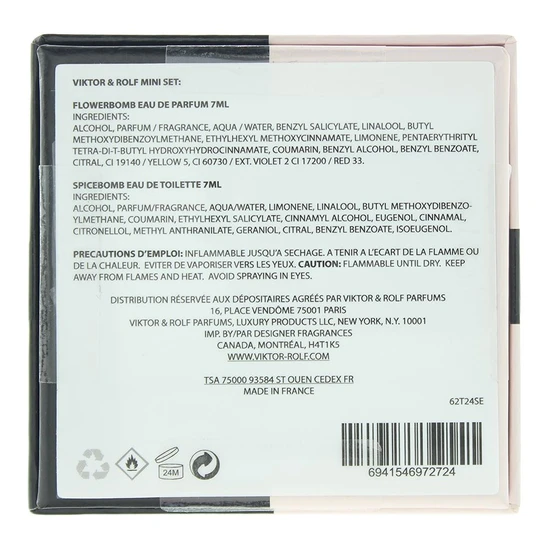 VIKTOR&ROLF Gift Set 7ml FlowerBomb Eau De Parfum + 7ml Spicebomb Eau De Toilette