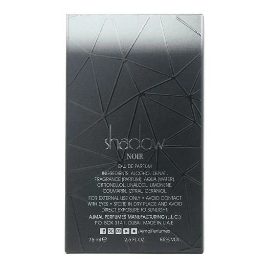 Ajmal Shadow Noir Eau De Parfum 75ml