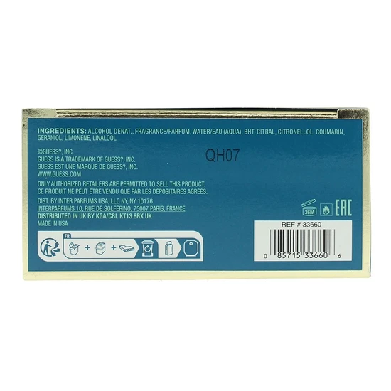 Guess Uomo Acqua Eau De Toilette 100ml