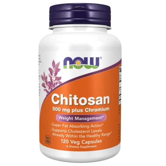 NOW Foods Chitosan 500mg Plus Chromium Capsules 120 Capsules