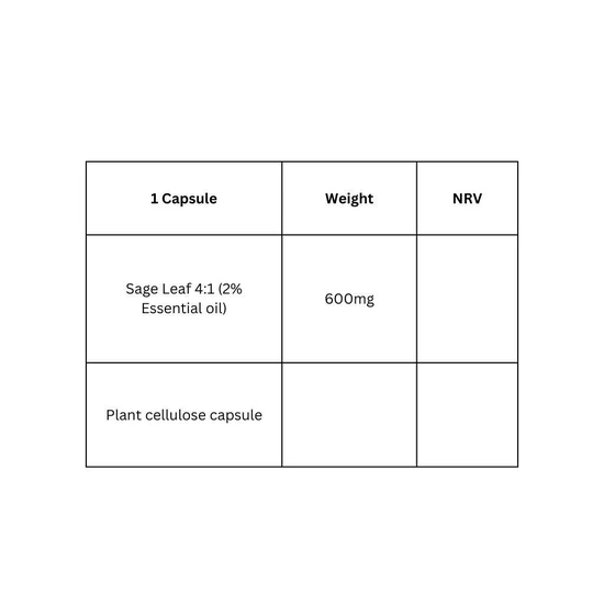 Viridian Sage Leaf Extract 600mg Veg Capsules 30 Capsules