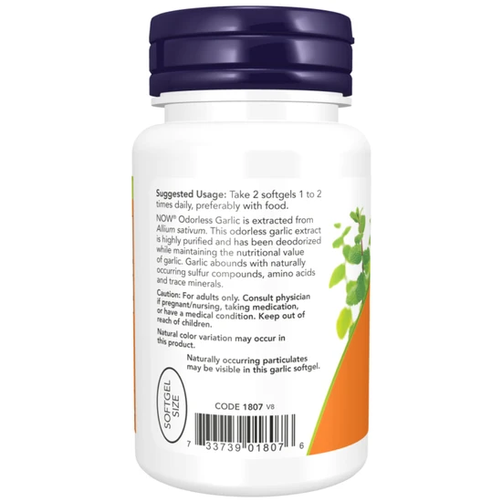 NOW Foods Odourless Garlic Softgels 250 Softgels
