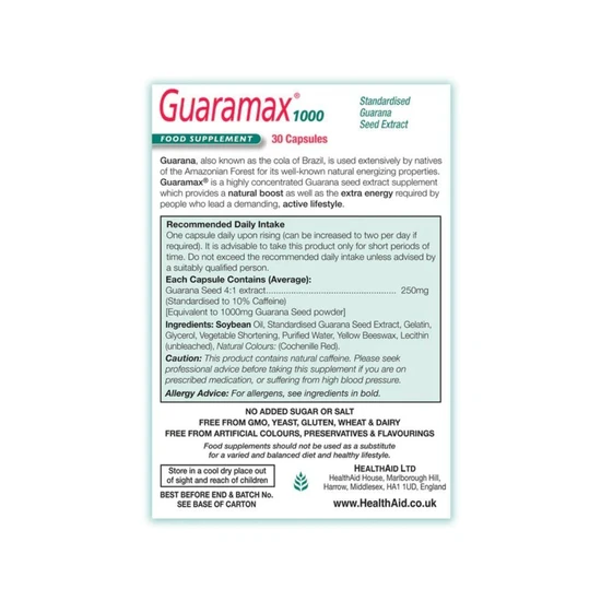 Health Aid Guaramax 1000mg Capsules 30 Capsules