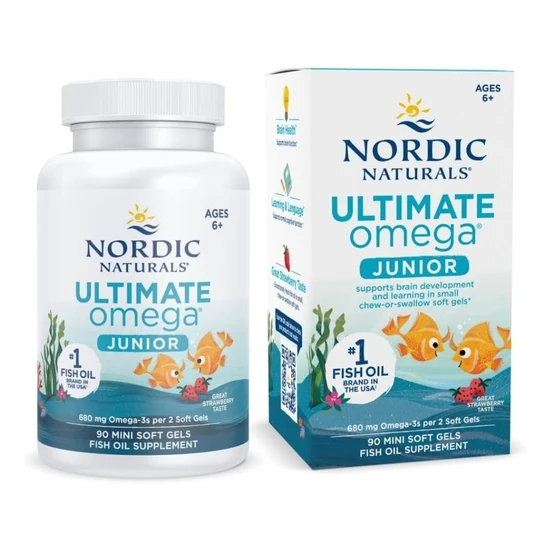 Nordic Naturals Ultimate Omega Fish Oil Junior 680mg Strawberry 90 Softgels