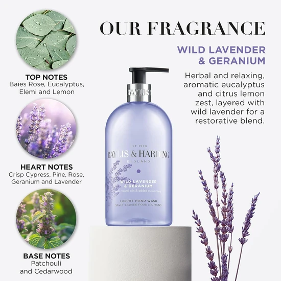 Baylis & Harding Wild Lavender & Geranium Luxury Hand Wash 500ml