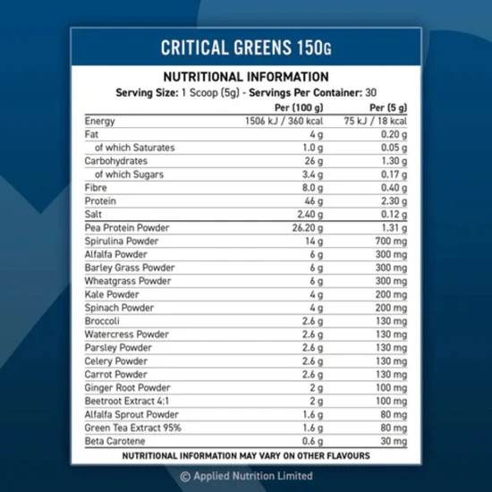 Applied Nutrition Critical Greens Apple Burst 150g