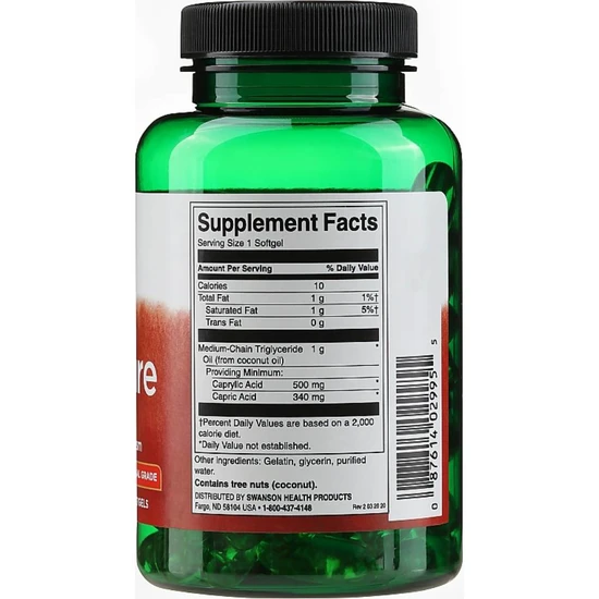 Swanson MCT Pure 1000mg 90 Softgels