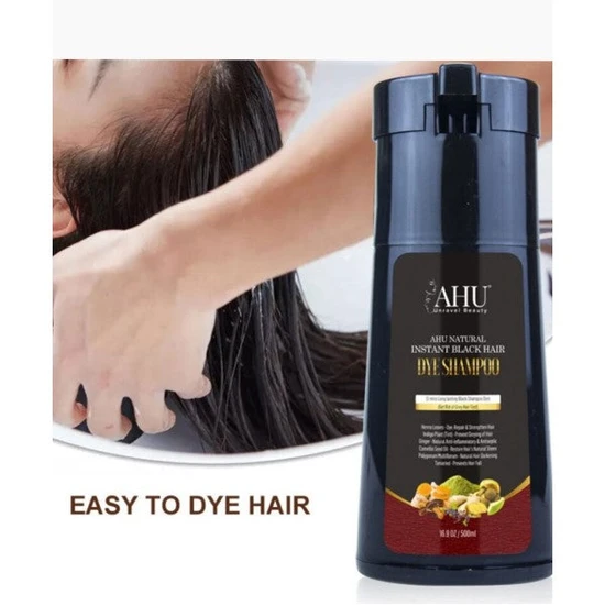 AHU Instant Black Hair Dye Shampoo 500ml