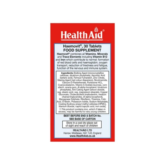 Health Aid Haemovit Tablets 30 Tablets