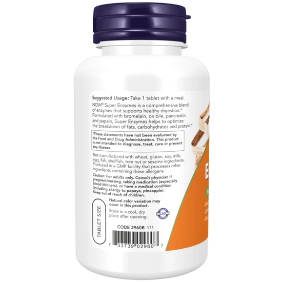 NOW Foods Super Enzymes Tablets 90 Tablets