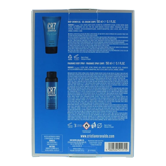 Cristiano Ronaldo CR7 Play It Cool Gift Set 150ml Shower Gel + 150ml Body Spray