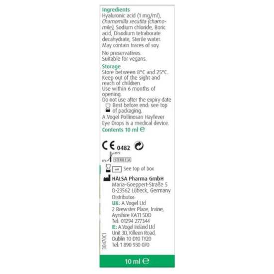 A.Vogel Pollinosan Hayfever Eye Drops 10ml