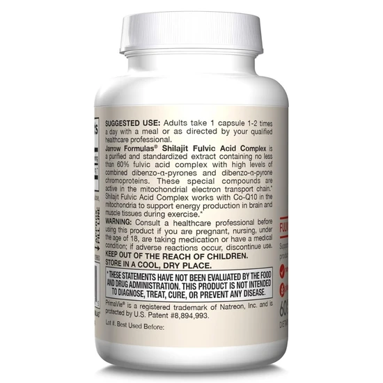 Jarrow Formulas Shilajit Fulvic Acid Complex Vegicaps 60 Vegicaps