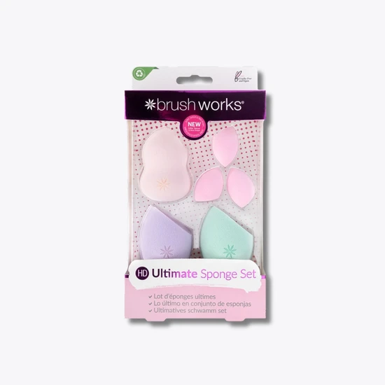 Brushworks HD Ultimate Complexion Makeup Sponge Set x4