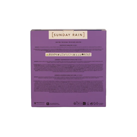 Sunday Rain Lavender + Cedarwood Bath Trio