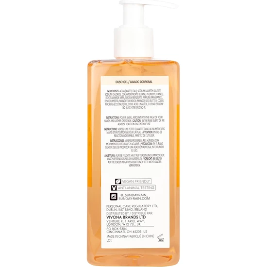 Sunday Rain Mango & Coconut Body Wash 300ml