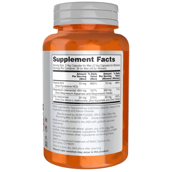 NOW Foods ZMA Sports Recovery Capsules 90 Capsules