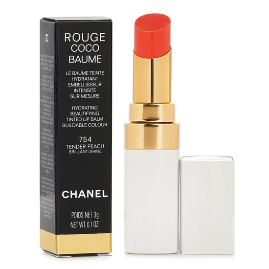 CHANEL Rouge Coco Baume Hydrating Beautifying Tinted Lip Balm 754 Tender Peach