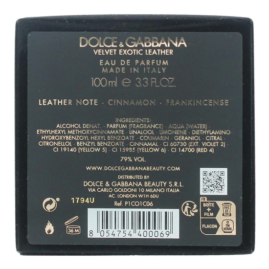 Dolce & Gabbana Velvet Exotic Leather Eau De Parfum 100ml