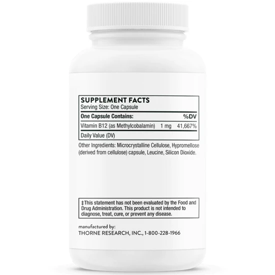Thorne Vitamin B12 Capsules 60 Capsules