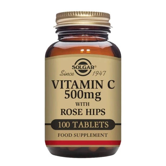 Solgar Vitamin C 500mg With Rose Hips Tablets 100 Tablets