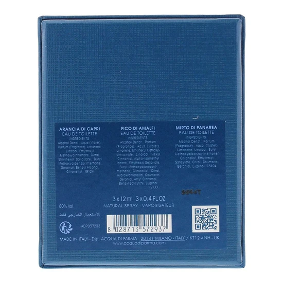 Acqua Di Parma Blu Mediterraneo Eau De Toilette 3 x 12ml