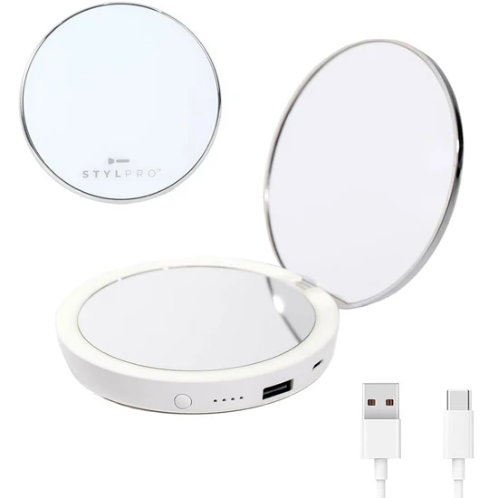 Stylpro Flip 'N' Charge Power Bank Compact LED Mirror
