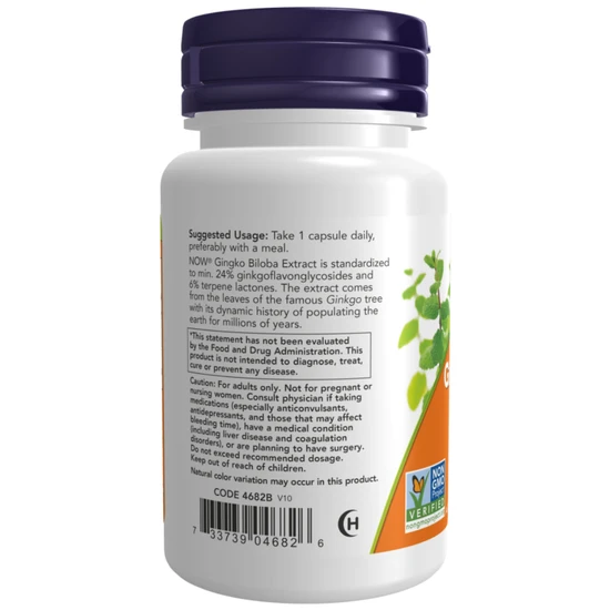 NOW Foods Ginkgo Biloba Double Strength 120mg Capsules 100 Capsules