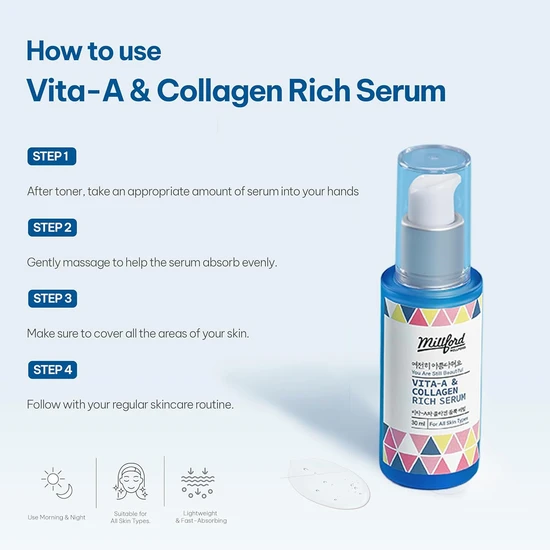 MILLFORD Vita A & Collagen Rich Serum 30ml