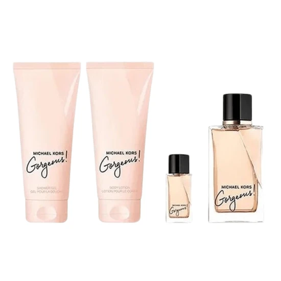 Michael Kors Gorgeous! Gift Set 100ml Eau De Parfum + 100ml Body Lotion + 100ml Shower Gel + 5ml Eau De Parfum