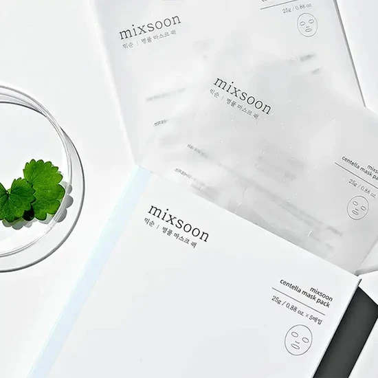 Mixsoon Centella Asiatica Sheet Mask Pack For Irritated & Sensitive Skin 5 x 25g