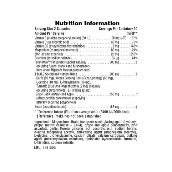 Nature's Plus T-Male Capsules 60 Capsules