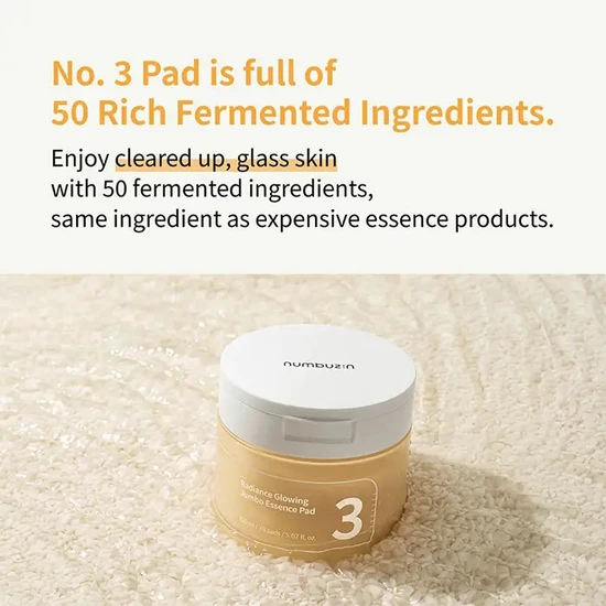 Numbuzin No.3 Radiance Glowing Jumbo Essence Pad 70 Pads