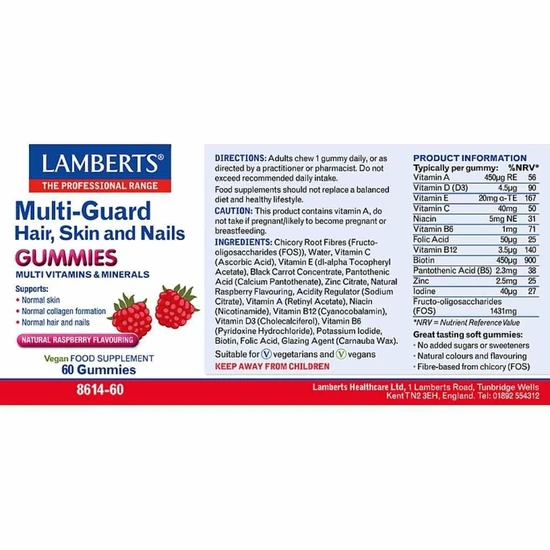 Lamberts Multi-Guard Hair, Skin & Nails Gummies 60 Gummies