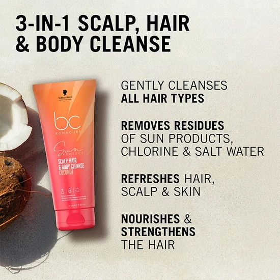 Schwarzkopf BC Sun 3-in-1 Scalp, Hair & Body Cleanse 100ml