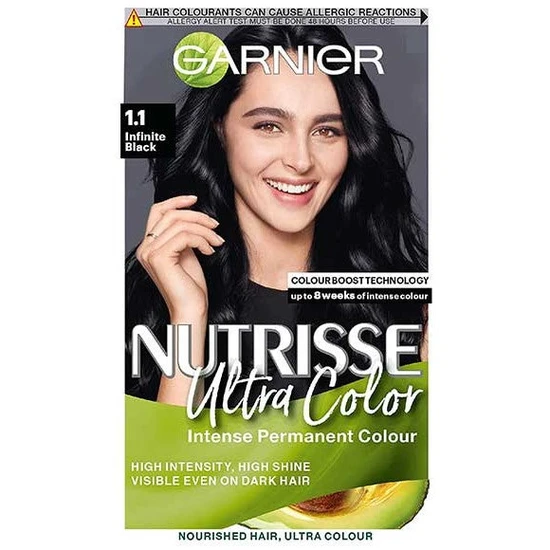 Garnier Nutrisse Ultra Colour Intense Permanent Colour 1.1 Infinite Black