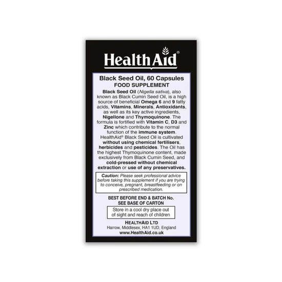Health Aid Black Seed Oil 1000mg 60 Capsules