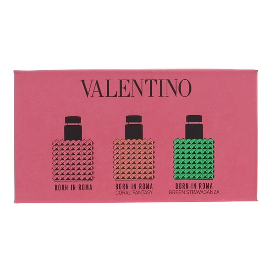 Valentino Born In Roma Miniature Gift Set Born in Roma EDP + Coral Fantasy EDP + Green Stravaganza EDP