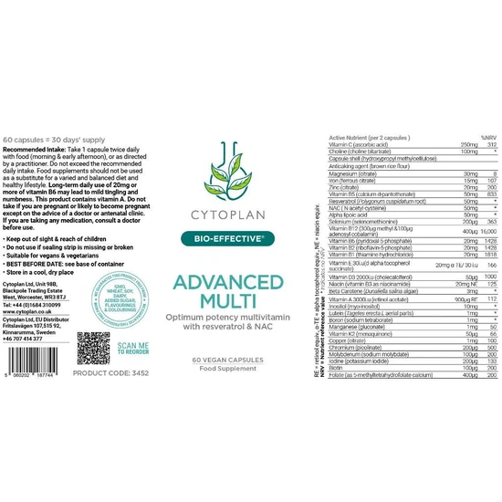 Cytoplan Advanced Multi Capsules 60 Capsules
