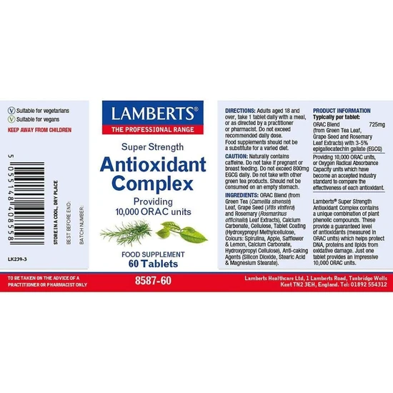 Lamberts Super Strength Antioxidant Complex Tablets 60 Tablets
