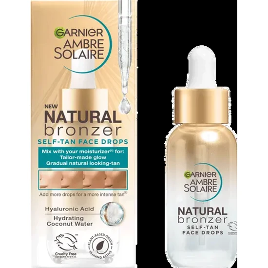 Garnier Ambre Solaire Natural Bronzer Self Fake Tan Face Drops 30 ml
