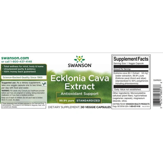 Swanson Ecklonia Cava Extract Capsules 30 Capsules