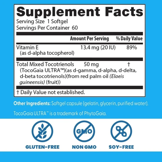 Doctor's Best Tocotrienols 50mg 60 Softgels