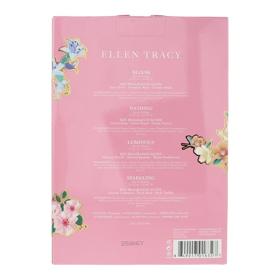 Ellen Tracy Classic Florals Eau De Parfum Gift Set Bloom, Dashing, Luminous, Sparkling 15ml