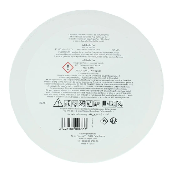 Courreges La Fille De L'air Eau De Parfum 100ml Gift Set 100ml & 75g Candle
