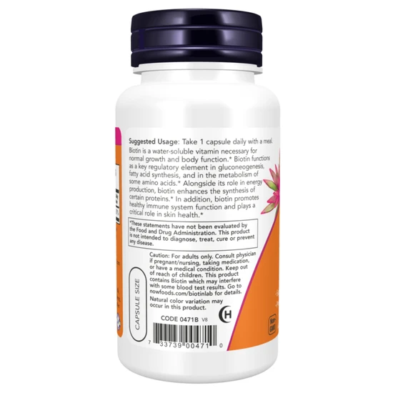 NOW Foods Biotin 5000mcg 60 Capsules