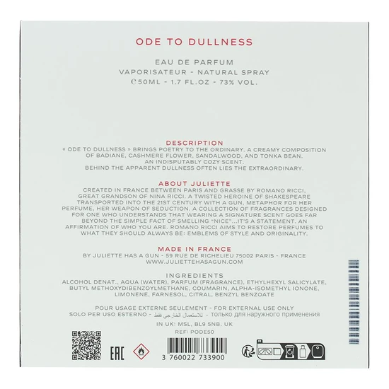 Juliette Has a Gun Ode To Dullness Eau De Parfum 50ml